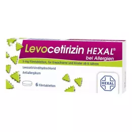 LEVOCETIRIZIN HEXAL til allergi 5 mg filmovertrukne tabletter, 6 stk