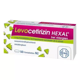 LEVOCETIRIZIN HEXAL til allergi 5 mg filmovertrukne tabletter, 50 stk