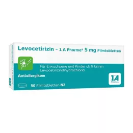 LEVOCETIRIZIN-1A Pharma 5 mg filmovertrukne tabletter, 50 stk