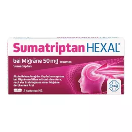 SUMATRIPTAN HEXAL til migræne 50 mg tabletter, 2 stk
