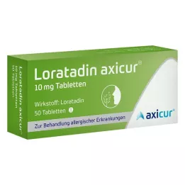 LORATADIN axicur 10 mg tabletter, 50 stk