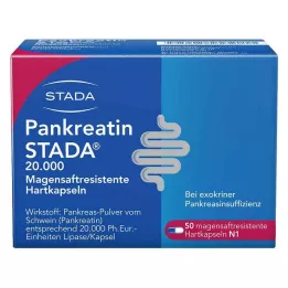 PANKREATIN STADA 20.000 gastro-resistente hårde kapsler, 50 stk