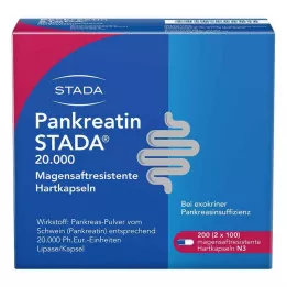 PANKREATIN STADA 20.000 gastro-resistente hårde kapsler, 200 stk