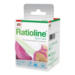Ratioline sportstape 5 cmx5 m pink, 1 stk