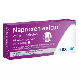 NAPROXEN axicur 250 mg tabletter, 10 stk