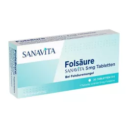 FOLSÄURE SANAVITA 5 mg tabletter, 20 stk