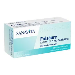 Folinsyre Sanavita 5 mg tabletter, 100 stk