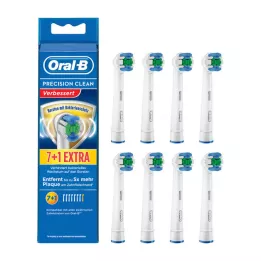 ORAL B Prec.Clean bakteriebeskyttelsesbørstehoveder 7+1, 8 stk
