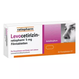 LEVOCETIRIZIN-ratiopharm 5 mg filmovertrukne tabletter, 20 stk