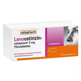 LEVOCETIRIZIN-ratiopharm 5 mg filmovertrukne tabletter, 50 stk