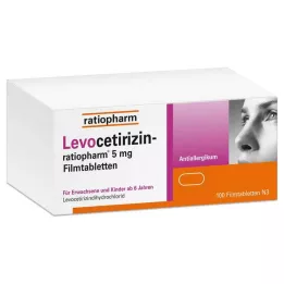 LEVOCETIRIZIN-ratiopharm 5 mg filmovertrukne tabletter, 100 stk