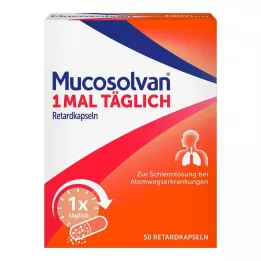 MUCOSOLVAN 1 gang dagligt depotkapsler, 50 stk