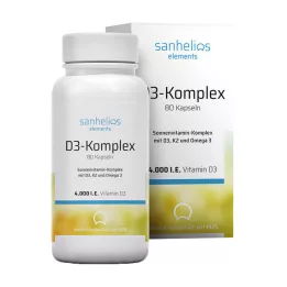 SANHELIOS Vitamin D3 Solvitaminkompleks med K2, 80 stk
