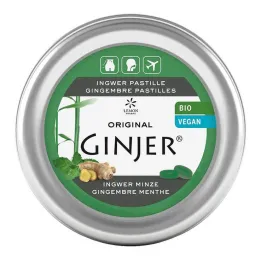 Ingefær Ginjer Pastiller Økologisk Mynte, 40 g