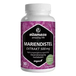 MARIENDISTEL 500 mg ekstrakt højdosis veganske kapsler, 90 stk