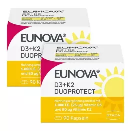 EUNOVA DuoProtect D3+K2 1.000 IE/80 μg kapsler combo, 2x90 stk