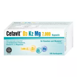 CEFAVIT D3 K2 Mg 7.000 IE hårde kapsler, 100 stk