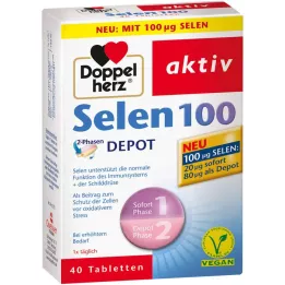DOPPELHERZ Selen 100 2-fasedepottabletter, 40 stk