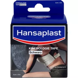 HANSAPLAST Sport Kinesiology Tape 5 cmx5 m sort, 1 stk