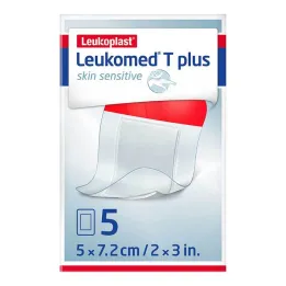 Leukomed® T plus hudfølsom 5x7,2 cm, 5 stk