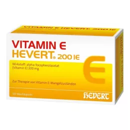 VITAMIN E HEVERT 200 IE bløde kapsler, 100 stk