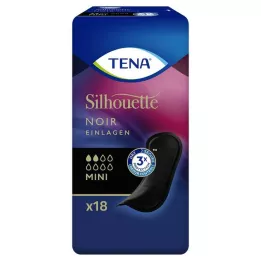 TENA SILHOUETTE Indersål mini noir, 18 stk