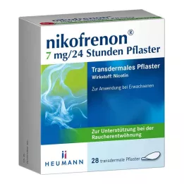 NIKOFRENON 7 mg/24 timer depotplaster, 28 stk