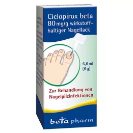 CICLOPIROX beta 80 mg/g aktiv ingrediens neglelak, 6,6 ml
