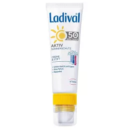 LADIVAL Aktiv solbeskyttelse Ansigt&amp;Læber LSF 50+, 1 P