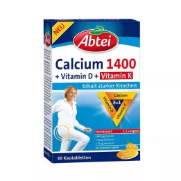 ABTEI Calcium 1400+Vitamin D3+K tyggetabletter, 30 stk