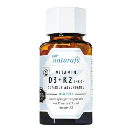 Naturafit Vitamin D3 + K2 MK-7 absorberer superior. kapsler, 90 stk