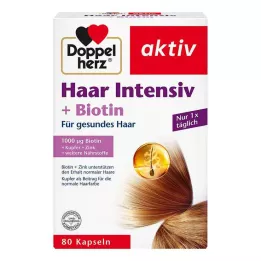 DOPPELHERZ Hair Intensive+Biotin Kapsler, 80 stk