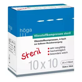 VLIESSTOFF-KOMPRESSEN steril 10x10 cm 4-fold, 25X2 stk