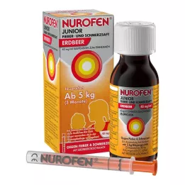 NUROFEN Junior feber og smerte sirup Jordbær 40 mg/ml, 100 ml