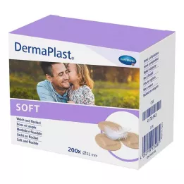 DERMAPLAST SOFT Pletter gips rund 22 mm, 200 stk