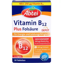 ABTEI Vitamin B12 Plus Folinsyre Depottabletter, 30 stk
