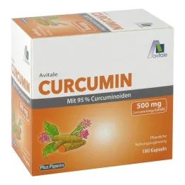Curcumin 500 mg 95% curcuminoider + piperinkapsler, 180 stk