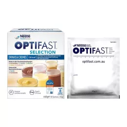 OPTIFAST Udvalgte drikkevarer &amp; Cremer Pulver, 8X55 g