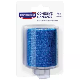 HANSAPLAST Fikseringsbandage selvklæbende.6 cmx4 m blå, 1 stk