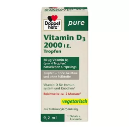 DOPPELHERZ Vitamin D3 2000 I.E. rene dråber, 9,2 ml