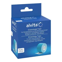 Alvita Kinesiologitape 5 cmx5 m blå, 1 stk