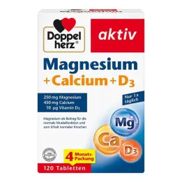 Doppelherz Magnesium + Calcium + D3 aktive tabletter, 120 stk