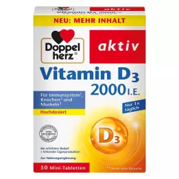 DOPPELHERZ Vitamin D3 2000 I.E. tabletter, 50 stk