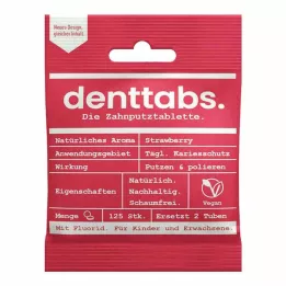 DENTTABS Børnejordbær med fluor, 125 stk