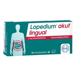 Lopedium akut lingual 2 mg smeltetabletter, 10 stk