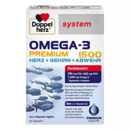 DOPPELHERZ Omega-3 Premium 1500 systemkapsler, 60 stk