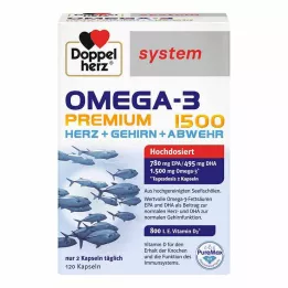 DOPPELHERZ Omega-3 Premium 1500 systemkapsler, 120 stk