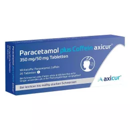 PARACETAMOL plus Koffein axicur 350 mg/50 mg Tabl., 20 stk