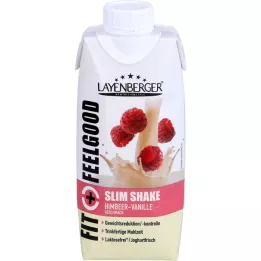 LAYENBERGER Fit+Feelgood Slim Shake Hindbær-Vanille, 330 ml