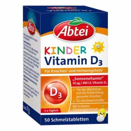 Abbey børns vitamin D3 smeltetabletter, 50 stk